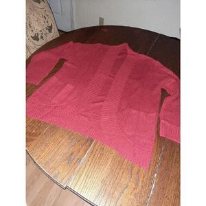 New Small Burgandy Sweater Cardigan with Pockets